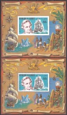 REPUBLICA DJIBOUTI 1980 NAVIGATIE CORABII ( 2 colite dt.+ndt.) MNH