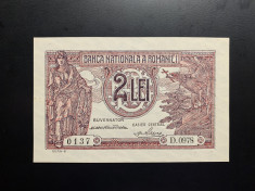 2 Lei 1938 Romania, UNC foto