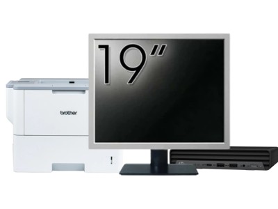 Pachet Calculator Second Hand HP EliteDesk 800 G6 Mini PC, Intel Core i5-10500T 2.30 - 3.80GHz, 8GB DDR4, 256GB SSD + Monitor 19&amp;amp;quot; &amp;amp; Imprimanta Br foto