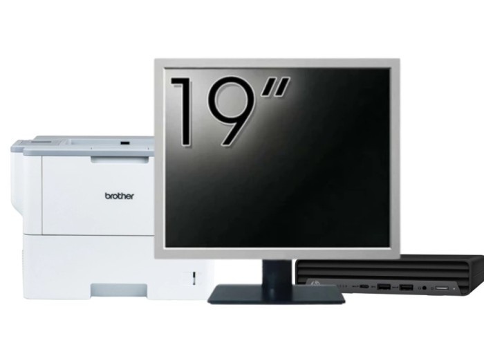 Pachet Calculator Second Hand HP EliteDesk 800 G6 Mini PC, Intel Core i5-10500T 2.30 - 3.80GHz, 8GB DDR4, 256GB SSD + Monitor 19&amp;quot; &amp; Imprimanta Br