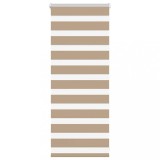 Jaluzea Zebra vidaXL 60x100 cm, Maro Nisipiu, Poliester, Montaj cu/fara Gaurire, Siguranta Copii
