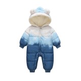 Combinezon in degrade gri cu albastru (Marime Disponibila: 9-12 luni (Marimea, Superbaby