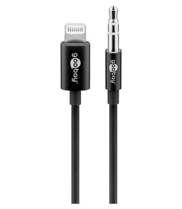 Cablu LIGHTNING audio - Jack 3.5 mm 1m Certificat Apple MFI Goobay