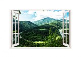Sticker decorativ, Fereastra 3D, Munte, 85 cm, 256STK, natura si peisaje