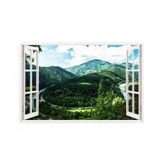 Sticker decorativ, Fereastra 3D, Munte, 85 cm, 256STK
