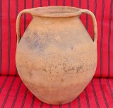 Vas de lut ars de 10 litri cu 2 toarte, ulcea ceramica traditionala romaneasca 90 ani