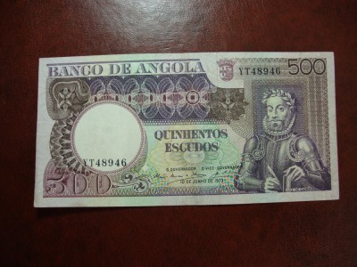 ANGOLA 500 ESCUDOS 1973 foto