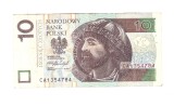 Bancnota Polonia 10 zloti 2016, stare buna