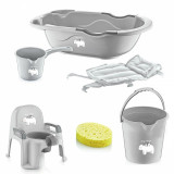 Set Cadita Bebe 6 Piese BabyJem Bebe Lux Roz: Cadita Ergonomica, Galetusa, Cana, Reductor, Burete, Olita
