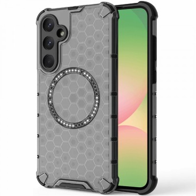 Husa MagSafe pentru Samsung Galaxy A56 A566, Techsuit, HoneyComb Shield, Neagra foto