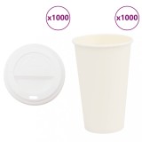 Cumpara ieftin Cești de cafea din h&acirc;rtie cu capace 1000 buc 16 oz 400 ml