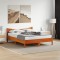 vidaXL Cadru de pat fără saltea, maro ceruit 150x200 cm lemn masiv pin 3216368