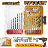 Set Burghie Multifunctionale 16buc Industrial Hex Shank pentru Metal Zidarie Lemn 2-10mm AKDL11608 &ndash; set burghie universal profesionale