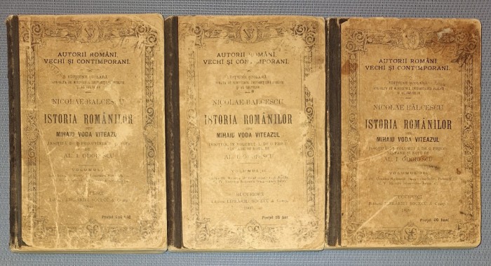 NICOLAE BALCESCU - ISTORIA ROMANILOR SUB MIHAIU VODA VITEAZUL (VOL. I-III, 1898)
