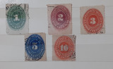 Timbre Vechi Mexic 1886 - 1890 - 5 Valori Stampilate VEZI DESCRIEREA, Stampilat