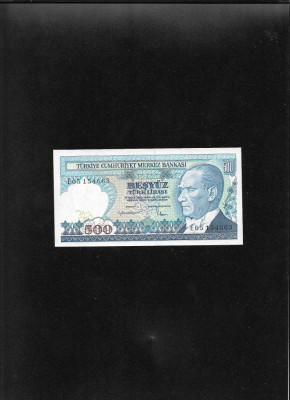 Turcia 500 lire 1970 seria154663 unc foto