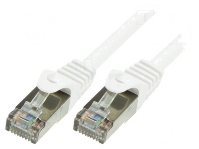 Patch Cord F/UTP Cat6 7.5m Alb Ecranat foto