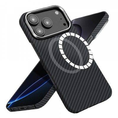 Husa MagSafe pentru Apple iPhone 17 Pro Max, Techsuit, Aramid Fiber, Neagra foto