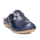 Cumpara ieftin Papuci Medicinali din Piele Confortabili cu Gel - Model 154864 (Culoare Bleumarin)