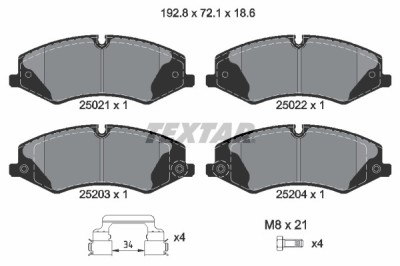TEXTAR 2502201 Q+ set placute frana,frana disc foto