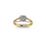 Inel de dama din aur galben 14K, piatra zirconiu - 55
