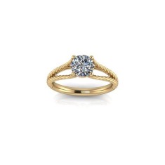 Inel de dama din aur galben 14K, piatra zirconiu - 59