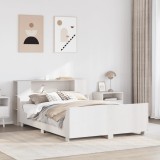 VidaXL Cadru de pat fără saltea, alb, 140x200 cm, lemn masiv pin