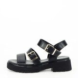 Sandale negre cu talpa groasa 3210 126