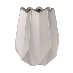 Vaza decorativa zimtata din ceramica eleganta, 15 cm, Alb, 796H-3 foto
