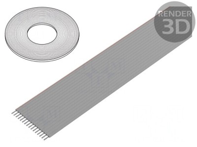 Cablu Bandă 1,27mm 16x26AWG PVC 100FT foto