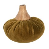 Cumpara ieftin Dovleac decorativ textil verde lemn natur GR 9x8 cm