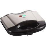 Sandwich maker DSM20X, 800 W, placi neaderente, indicator luminos, maner Cool Touch, clapeta de blocare, inox/negru, Daewoo