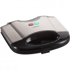 Sandwich maker DSM20X, 800 W, placi neaderente, indicator luminos, maner Cool Touch, clapeta de blocare, inox/negru