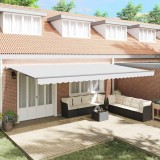 Copertină Retractabilă Automatică Alb 600 x 350 cm