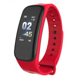 Cumpara ieftin Bratara Smart Smartband Techstar&reg; C1 Fitness, Waterproof IP65, BT4.0, OLED Color, Rosu