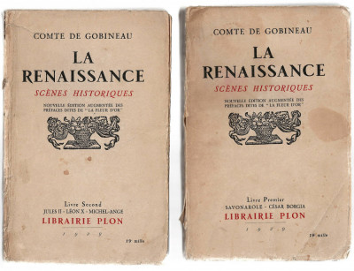 La Renaissance - Savonarole - 2 volume - Comte de Gobineau, 1929 Ed. Plon foto