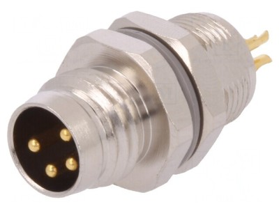 Conector M8 Tată 4-Pin Neecranat IP67 30V foto