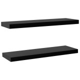 Cumpara ieftin Rafturi de perete suspendate, 2 buc., negru, 100x20x3,8 cm