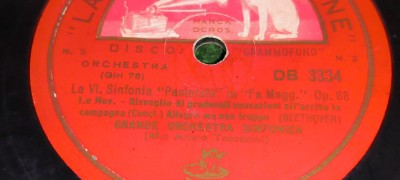 PLACA GRAMOFON PATEFON. LA VOCE LA VI - SINFONIA PASTORALE IN FA MAGG OP. 68 foto