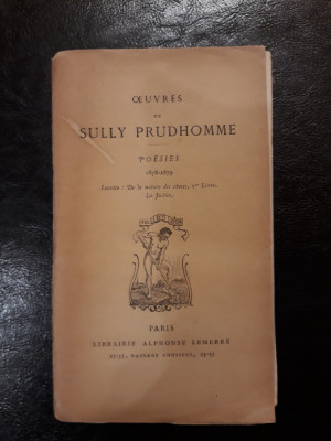 Poezii (1878-1879)- SULLY PRUDHOMME foto