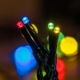 Instalație Lumini LED, 60 Becuri, Baterii, Multicolor, Cablare Verde, 5.9m, Interior, Oem