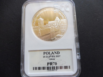 POLONIA 2007 20 Zlotych Gradata PR70 (PROOF), Moneda PERFECTA - Argint (63) foto