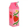 Portfard Silicon 3D, Model Cutie de Lapte, Culoare Roz cu Roșu, Dimensiuni 6.5x6.5x22cm, Oem