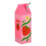 Portfard Silicon 3D, Model Cutie de Lapte, Culoare Roz cu Roșu, Dimensiuni 6.5x6.5x22cm, Oem