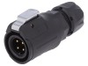 Conector circular LUTRONIC 4 PIN tata, 16mm, IP67, aurit, 10A 400V, plastic