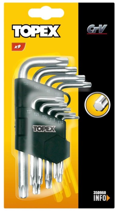 Set 9 chei TORX, CrV