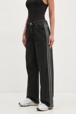 adidas Originals blugi din bumbac DENIM 3S PANT femei medium waist, JD3109