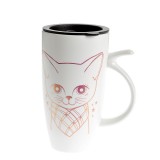 Cana cu capac 580 ml imprimeu pisica