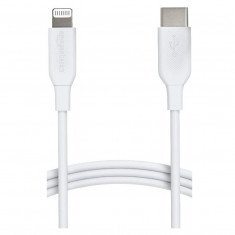 Cablu de incarcare USB-C la Lightning ABS Amazon Basics, pentru Apple, 1 metru, alb - RESIGILAT