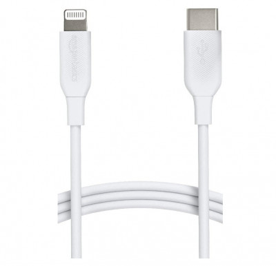 Cablu de incarcare USB-C la Lightning ABS Amazon Basics, pentru Apple, 1 metru, alb - RESIGILAT foto